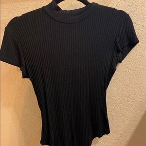 Black turtleneck bodysuit